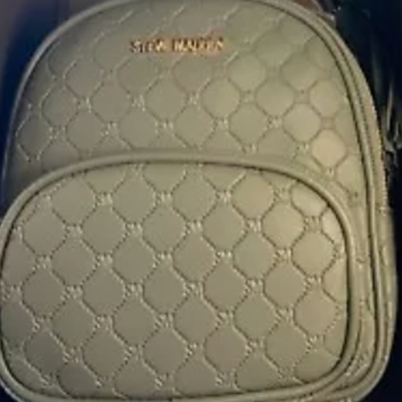 Steve Madden Handbags - Steve Madden Grey Quilted Women's Backpack